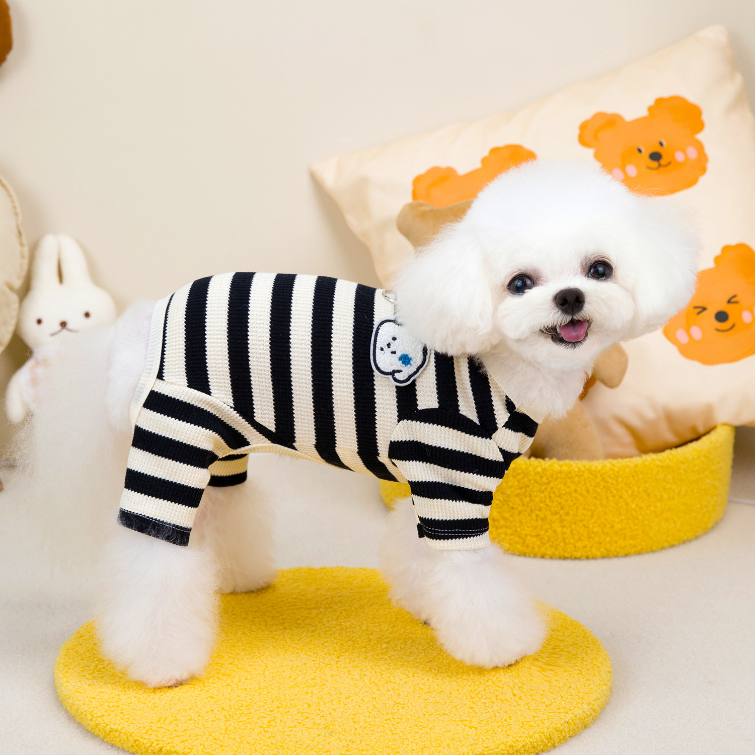 Ropa de algodón puro para perro, pijama para niño y niña, para perros pequeños y medianos, Mono para cachorro y gatito, pijama Chiwawa Yorkie Flexible de 4 Patas: M / Rojo