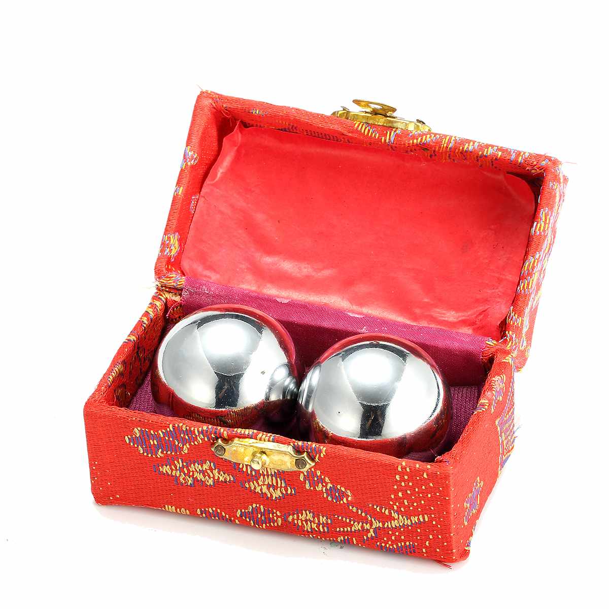 2X Chinese Baoding Ballen Fitness Handbal Gezondheid Oefening Stress Ontspanning Therapie Chrome Hand Massage Bal 38 Mm