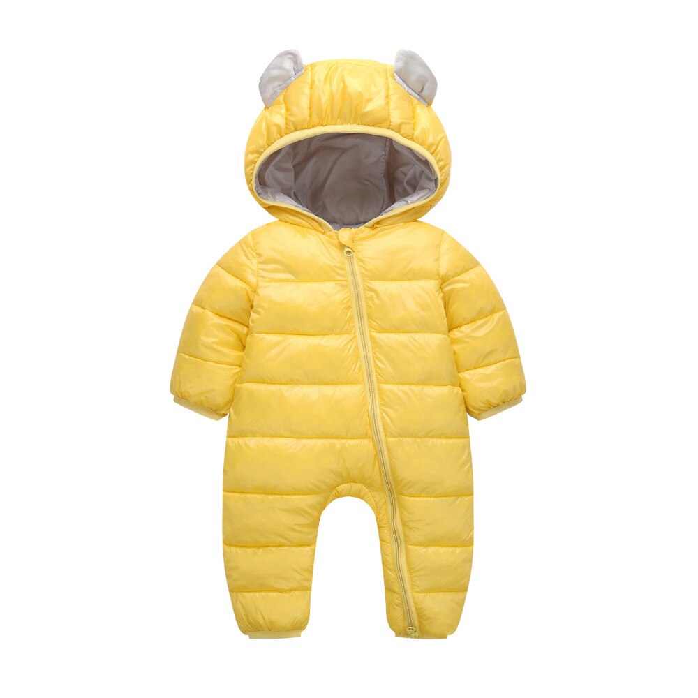 Winter Keep Warm One-Piece Cute Korean Version Of Cotton Onesies Newborn Rabbit Ears Candy Color Cotton Clothes