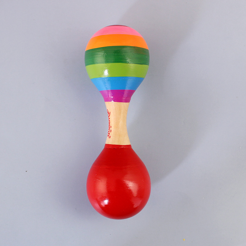 Baby Rammelaar Natuurlijke Veilige Materialen Houten Kleurrijke Rammelaar Hand Rammelaar Houten Tand Speelgoed Baby Bijtring Baby Cadeau Speelgoed