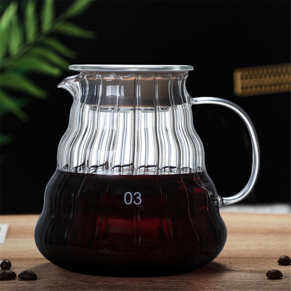 Glas kaffekande kaffekedel genanvendelig varmebestandig kaffe tekande redskab kaffe server barista percolator 300ml 500ml 700ml