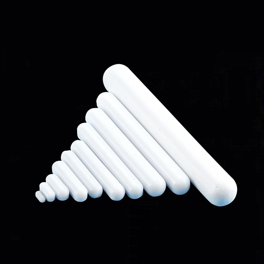 PTFE Magnet Rührer Rühren Bar Zylindrischen Typ-C Magneton Rühren Rührgerät Weiß Dreh Riegel, mehrere Größen Für Wahl, 10 stücke