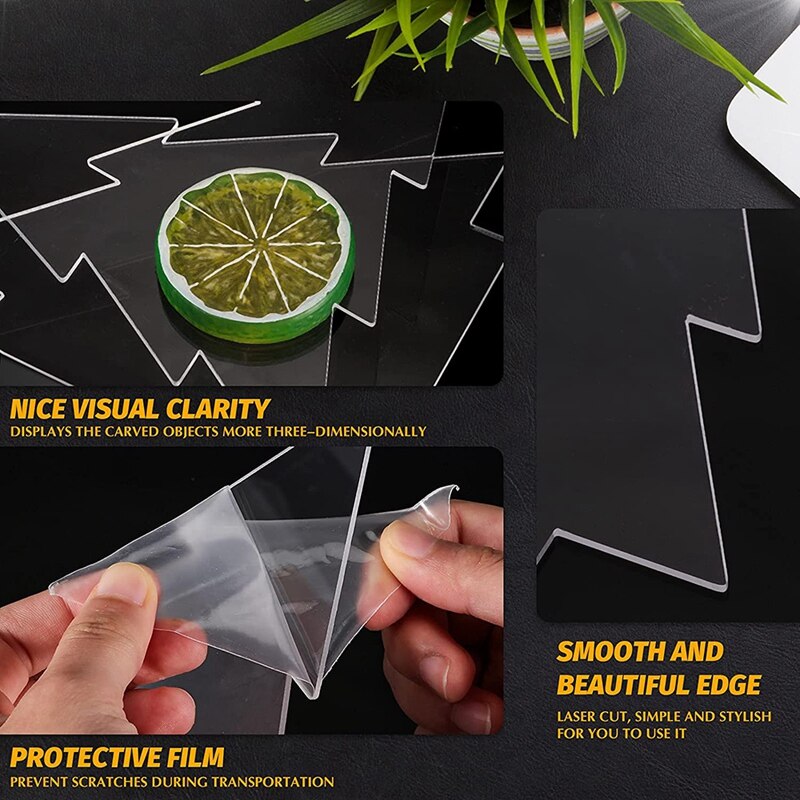 6 Pieces Acrylic Sheets Clear Cast for LED Lamp Base,2 mm Thick Panel Board,Christmas Table Sign DIY Display Project