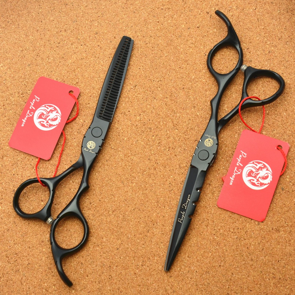 5.5 ''fioletowy smok JP 440C czarny nożyczki fryzjerskie nożyce robić cięcia degażówki profesjonalne nożyczki robić włosów ludzkich Z1010