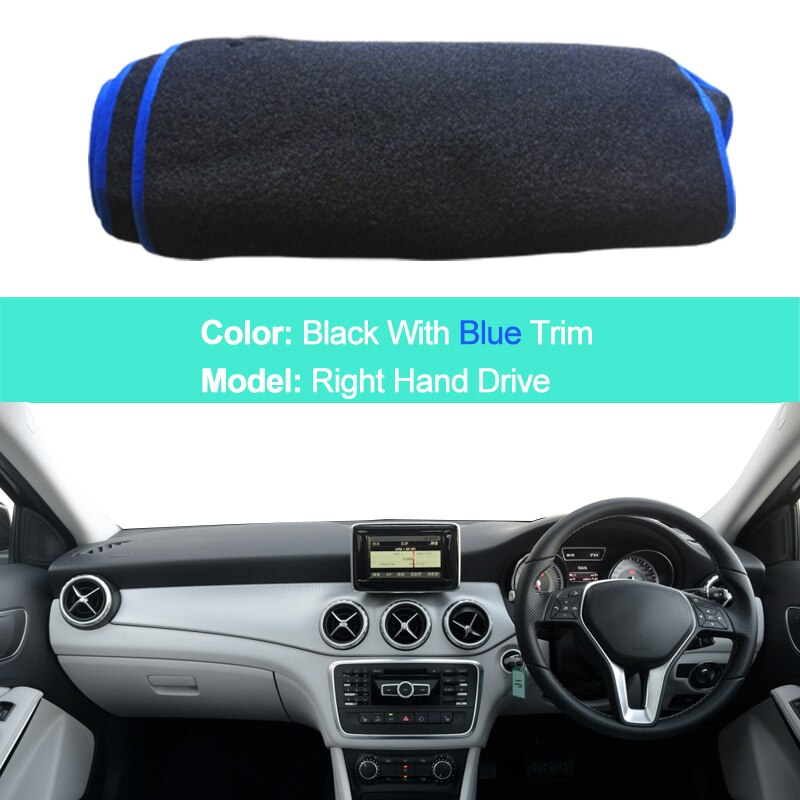 Car Dashboard Cover DashMat For Mercedes Benz GLA X156 GLA180 GLA200 GLA220 GLA250 220 220d AMG: RHD Blue
