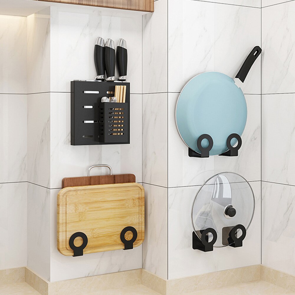 Wall-Mount Spice Racks stainless Kitchen Organizer Storage Shelves Spoon Hanger Hook Kitchen Gadgets Accessories Supplies