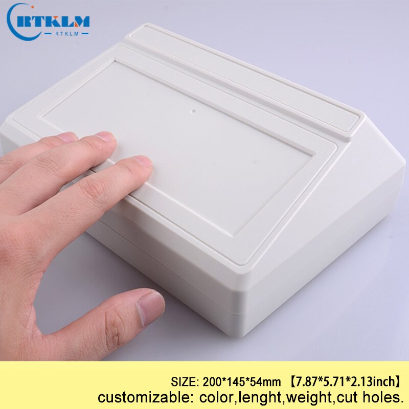 Plastic behuizing elektrische doos abs draad junction box diy project elektronische voeding instrument gevallen Custom 200*145 * 54mm