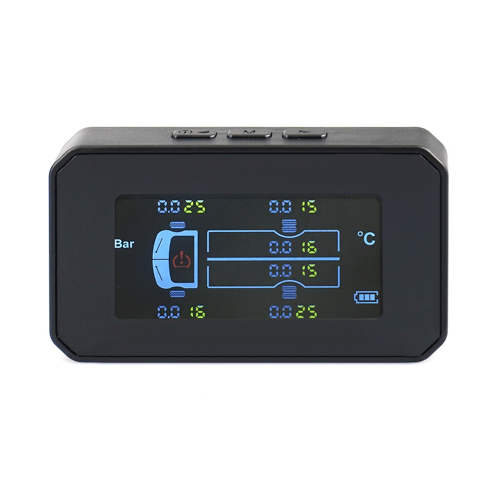 Truck TPMS Tire Pressure Monitoring System TPMS Solar Charge with 6 External Sensors Digital LCD Tyre Temperature Alarm Monitor