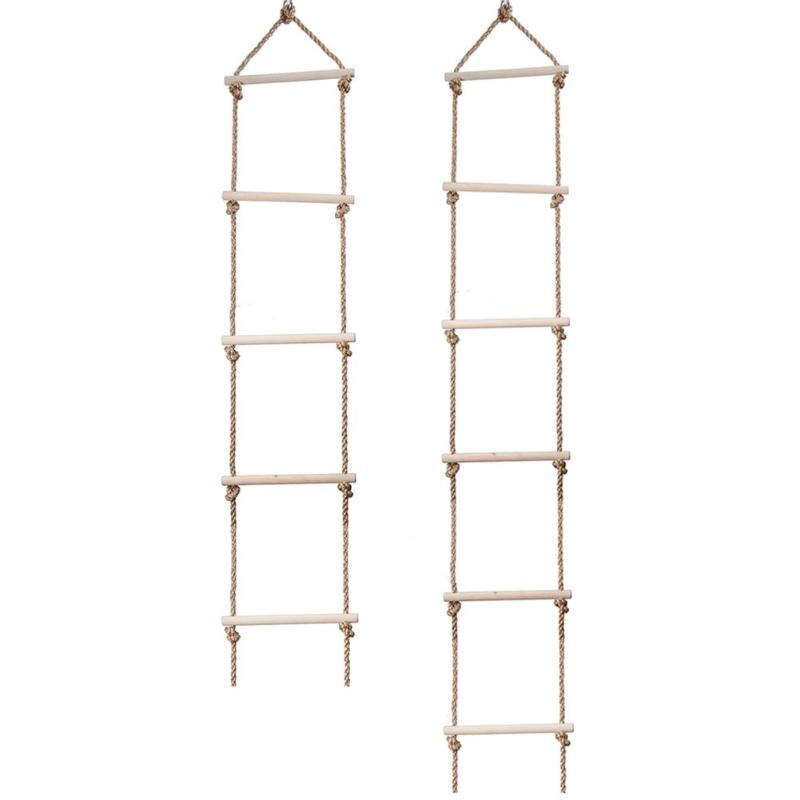 Legno Scala di Corda Multi Pioli Bambini Arrampicata Indoor Outdoor Garden Giocattolo Sicuro Sport Altalena di Corda Girevole Rotary Strumenti Connettore