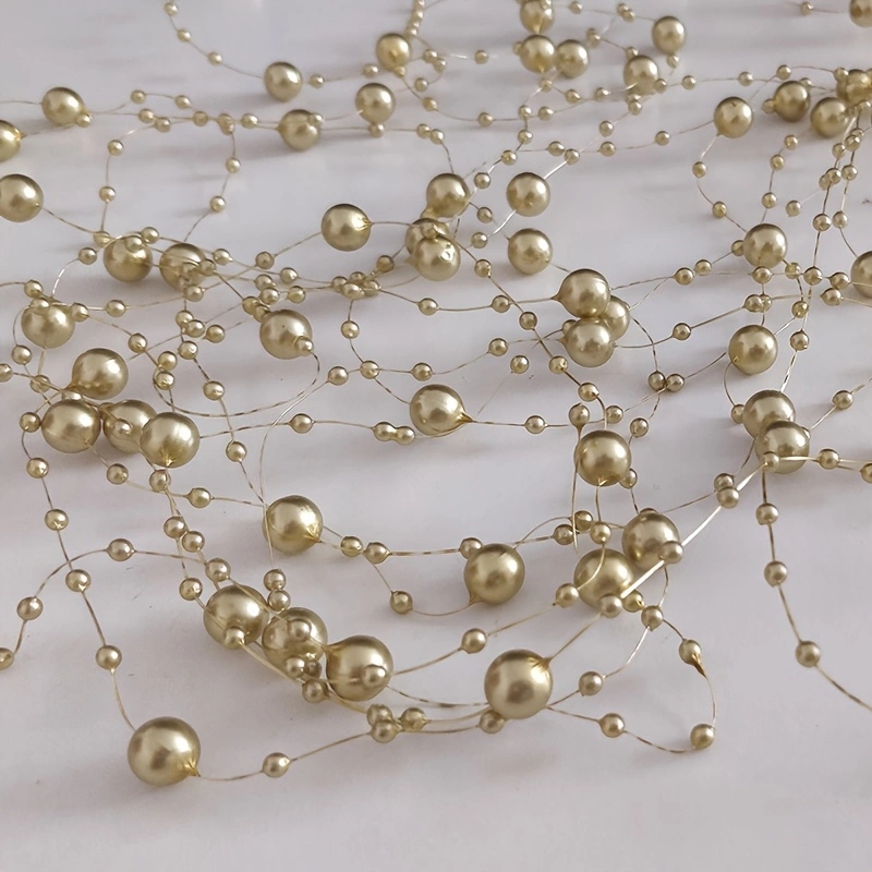 Bougies flottantes, remplissage de Vase, ficelle de perles, décoration de Table de mariage, surbrillance artificielle, chaîne de perles, chaîne en Faux plastique, 5 pièces: Or