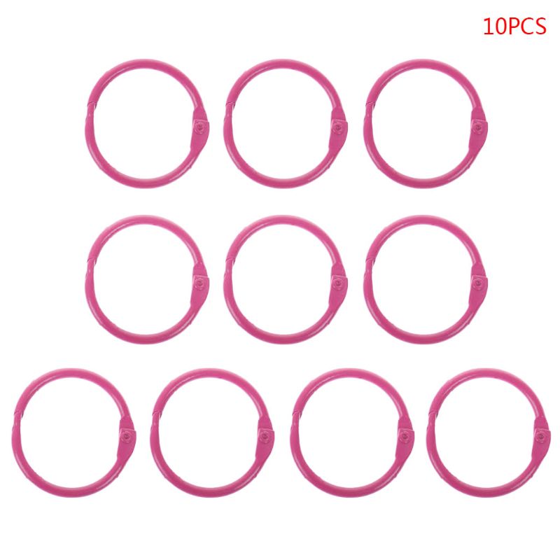 10pcs Metal Loose Leaf Binder Ring Book Hoops DIY Albums School Office Supplies Craft: HP