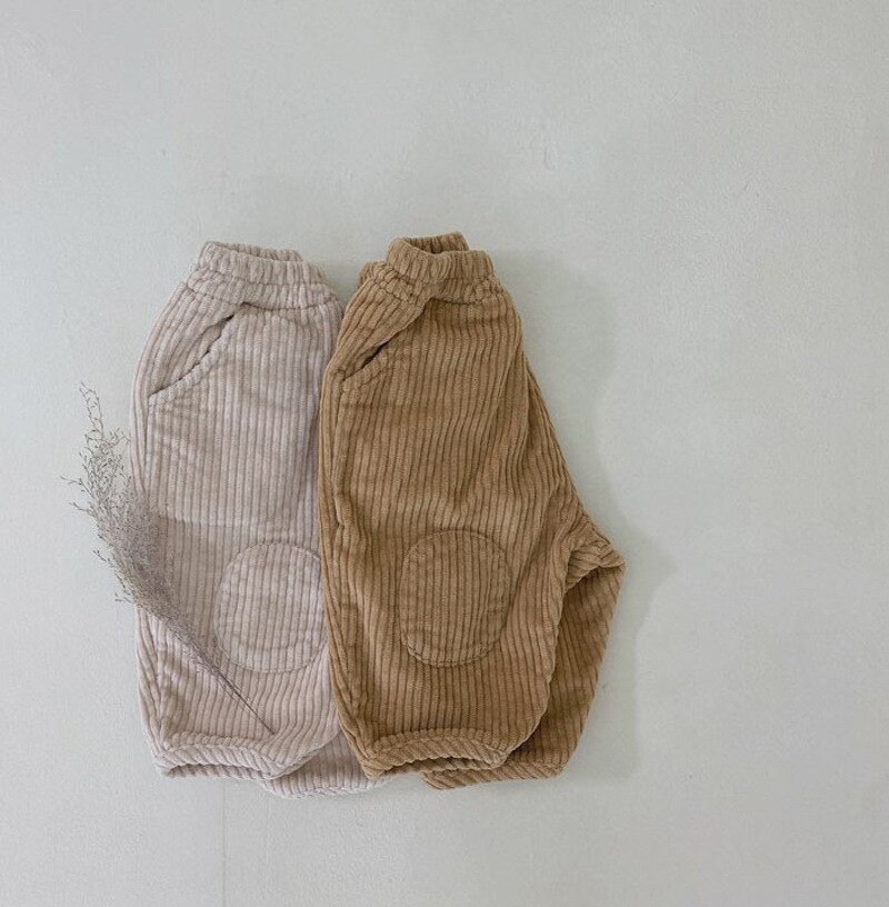 Pantalon en velours côtelé pour bébé garçon et fille, sarouel décontracté, couleur unie, ample, à la , printemps automne