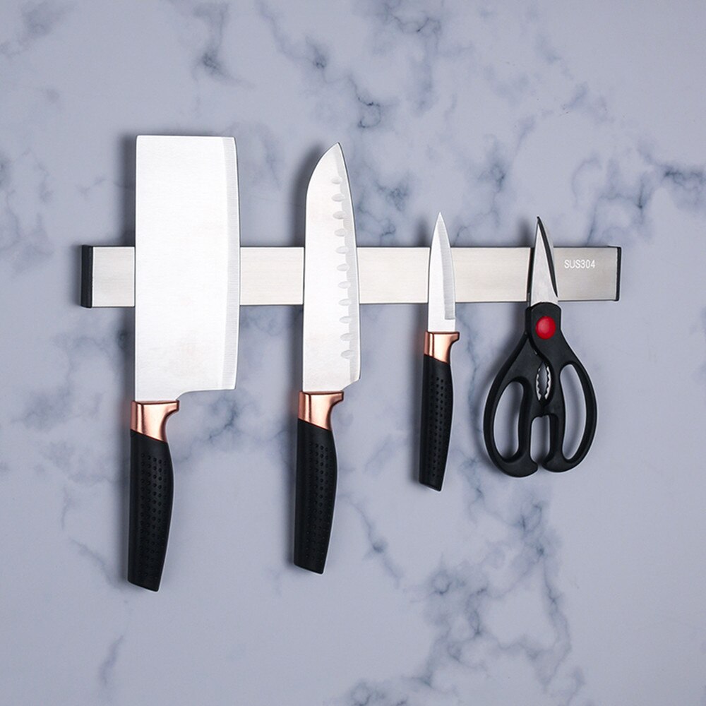 15 inch Magnetische Mes Houder Boor Gratis 304 Rvs Muur Opbergrek Haak voor Messen Keuken Accessoires Organisator