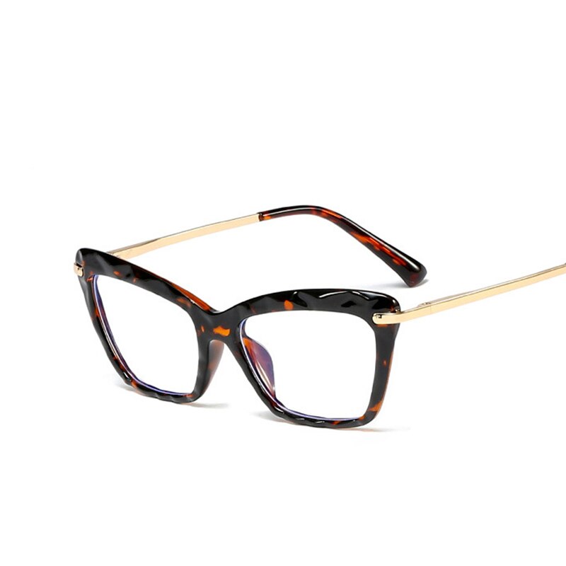 Blue Light Blocking Glasses Oversized Cat Eye Glasses Frame Crystal Woman Transparent Eyewears Clear Femme: C8