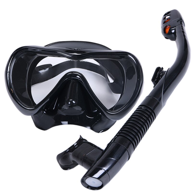 Scuba Diving Mask Snorkel Set - Anti-Fog Goggles - Tempered Glass Silicone - Adult Snorkeling Gear