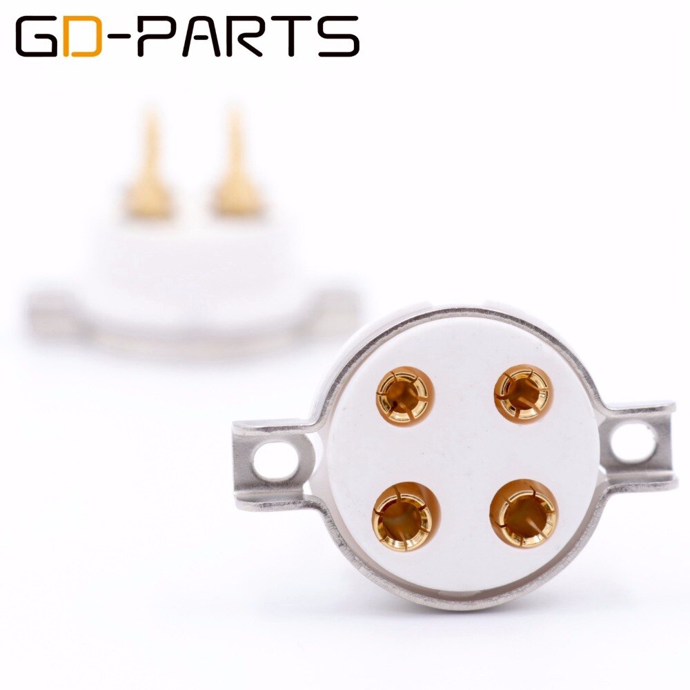 GD-PARTS Ceramic 4pin Tube Sockets For 2A3 300B PX4 5Z3P 5U4G 274A 45 71 Hifi Vintage AMP DIY Gold Plated Pins