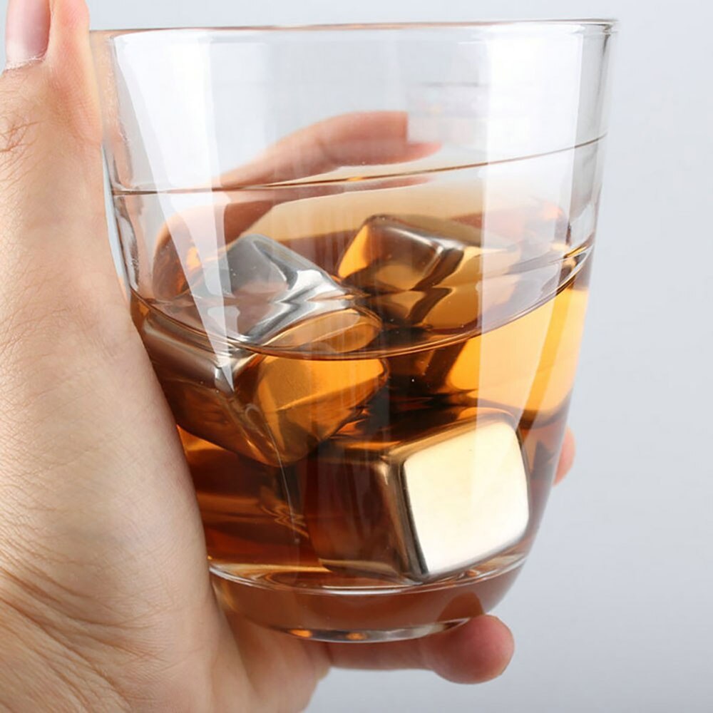 1/6/8 Pcs Rvs Ijsblokjes, Herbruikbare Chilling Stones Voor Whiskey Wijn, houd Je Drankje Koud Langer