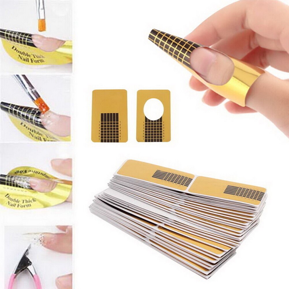 100 Pcs Nagels Gel Extension Tips Sticker Nail Art Professionele Acryl Nail Forms Vorm Acryl Nail Vormen Tool