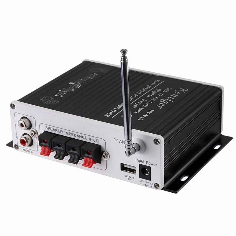Kentiger-reproductor Digital estéreo V10 Hi-Fi, amplificador de Supergraves, Bluetooth, con Control remoto, altavoz de Audio inalámbrico para coche: black