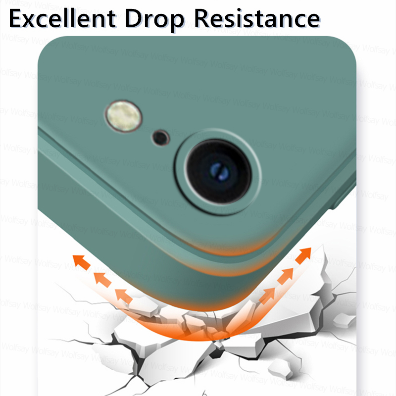 For iPhone 8 Case For iPhone SE 7 8 Plus Cover Case Luxury Shockproof Soft TPU Liquid Silicone Phone Back Cover Case