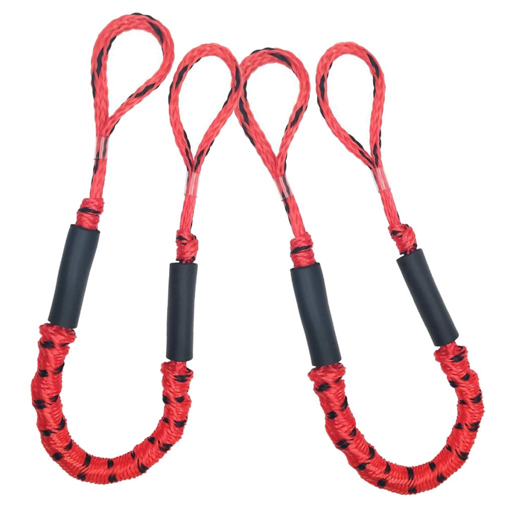 2 stk 122cm kajak tilbehør marine fortøjning reb båd bungee dock line anker reb bungee cord dock line båd tilbehør: Rød