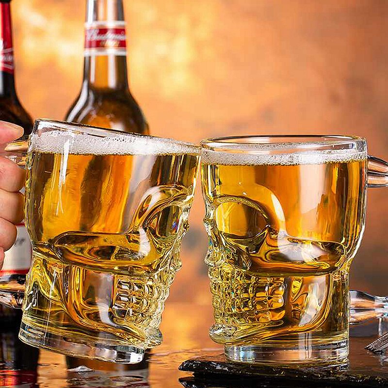 500ml kreatywny czaszka piwo kubek z uchwytem lampka robić wina kubek kubek gotycki dla domu Barware Drinkware Whisky szklanka w formie czaszki woda pitna