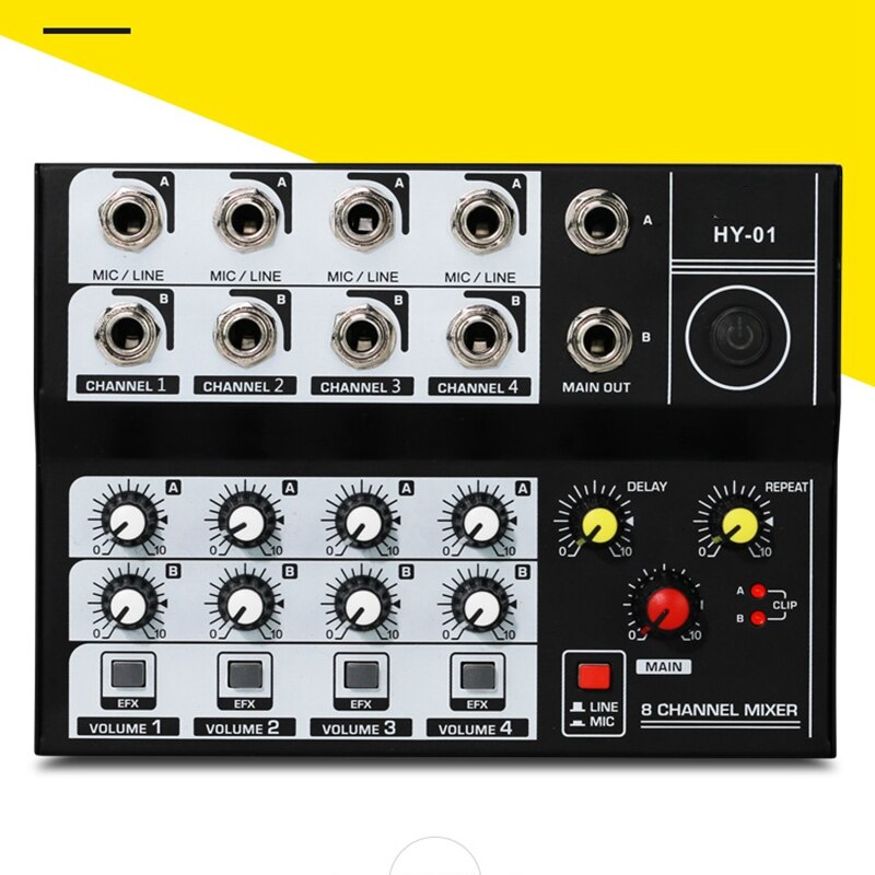 Musical Mini Sound Mixer 8 Channels o Mixers Effect USB Mixing Console Karaoke