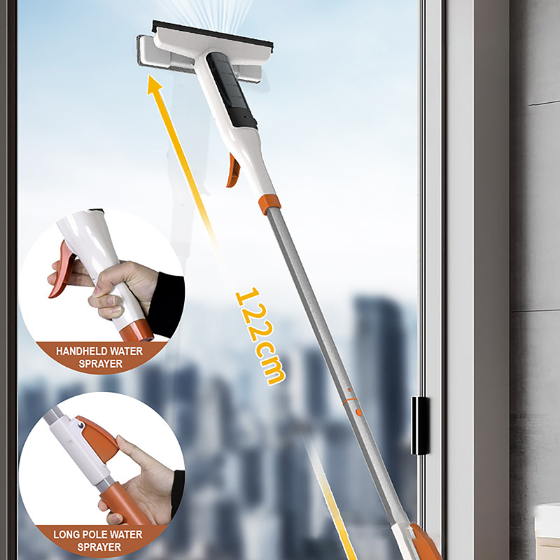 Draadloze elektrische toiletborstel met lange steel 360° ° rotatie Reinigingsborstel Huishoudelijke badkamer USB Oplaadbaar Wit Reinigingsgereedschap