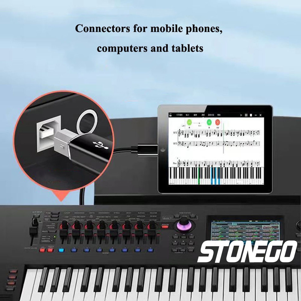 STONEGO Multifunktionaler Typ-C-zu-USB-Konverter aus Aluminiumlegierung für elektronisches Musikinstrument, Laptop, Drucker