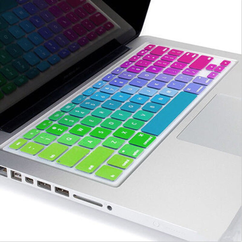 JETTING 1 pc Silicone Rainbow Keyboard Skin Cover For Apple Macbook 13" 15" 17" Laptop Keyboard Stickers US&EU Version