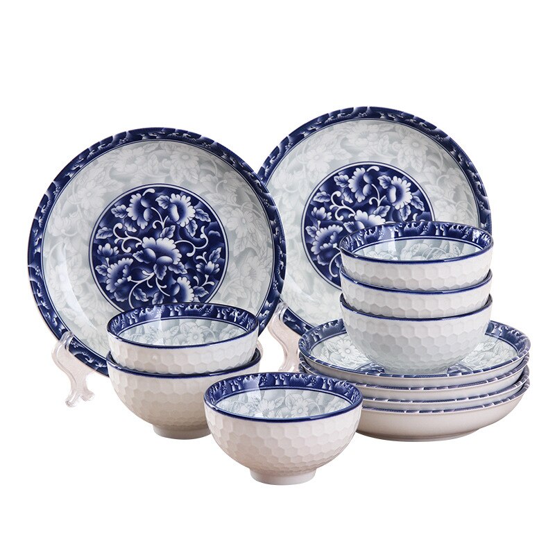 12 st / 8 st /4 st japanska blåvita keramiska skålar tallrikar tallrikar porslin porslin