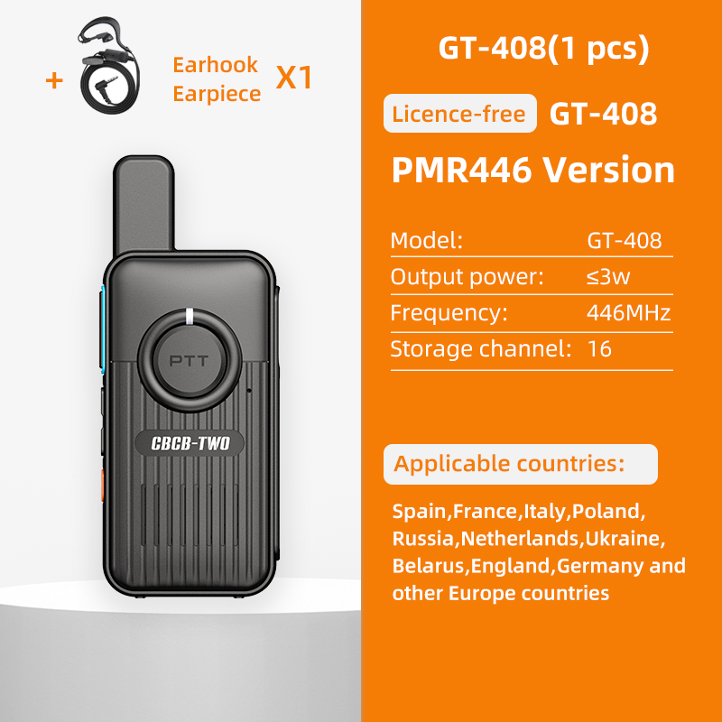 CBCBTWO GT-408 Mini Walkie Talkie And Light Body Radio Communicator for One Day Restaurant Commuting Plastic Surgery Hospital: MULTI