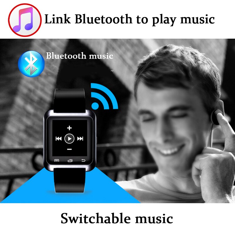 U8 Smart Digitale Horloge Voor Mannen Bluetooth Telefoon Horloges Ondersteuning Handsfree Bellen Stopwatch Stappenteller Sport Horloge