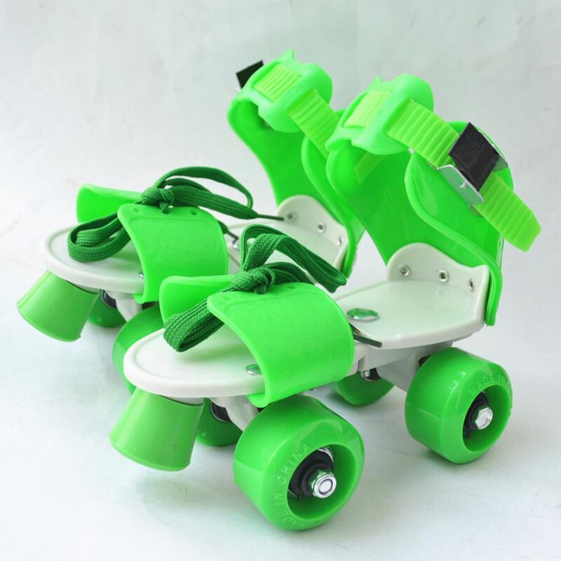 Children Two Lines Roller Skates Double Row 4 Wheel Skating Shoes Adjustable Size Sliding Slalom Inline Skates For Kid