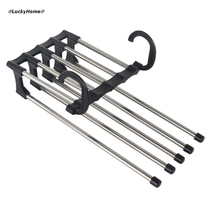 Multifunction Clothes Rack Folding Coat Hanger Dryer Hanging Rail Rod Wardrobe Hooks for Bathroom Balcony Indoor Outdoor Q81C: Black