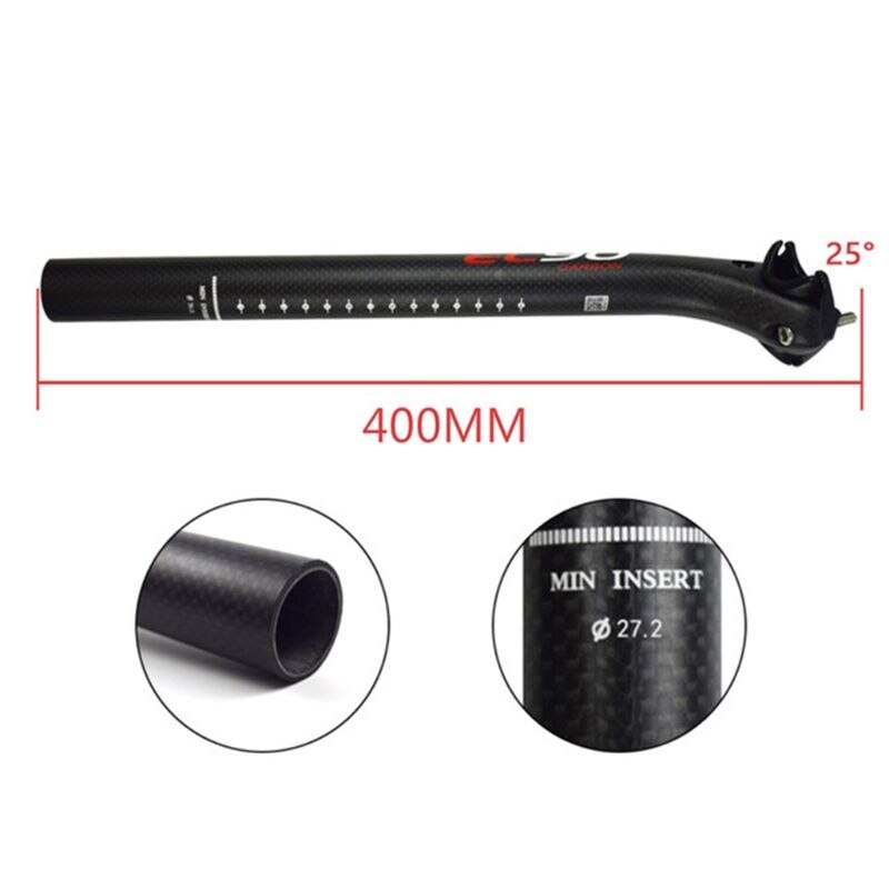 Tige de selle de vélo en Fiber de carbone ultra-léger route de montagne vtt vélo tige de selle Tube directe: 2SS702018-A-400