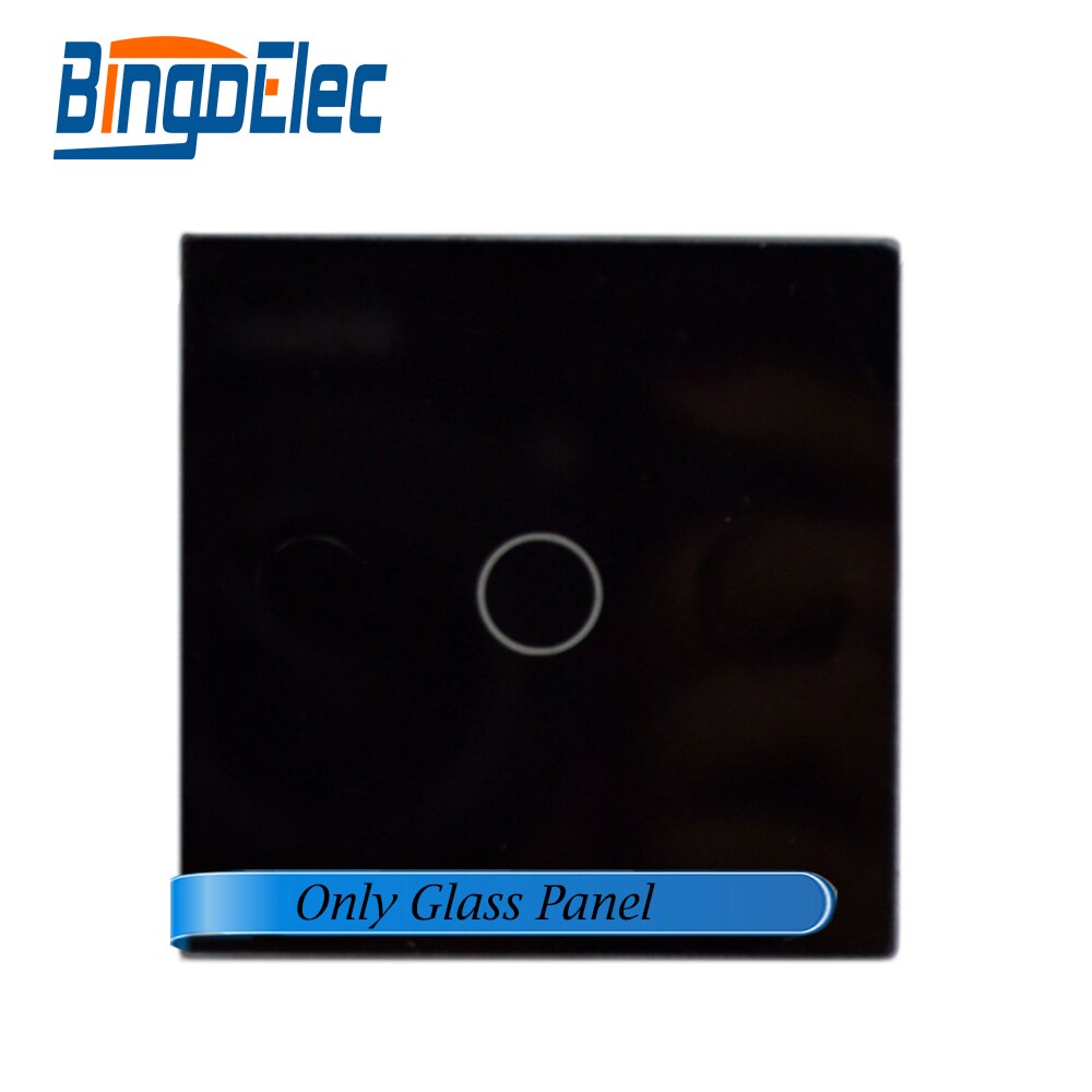 Panel glass, can be used with Bingoelec socket module and any frame, switch module, providing assembly and customization service: 1G Glass Black