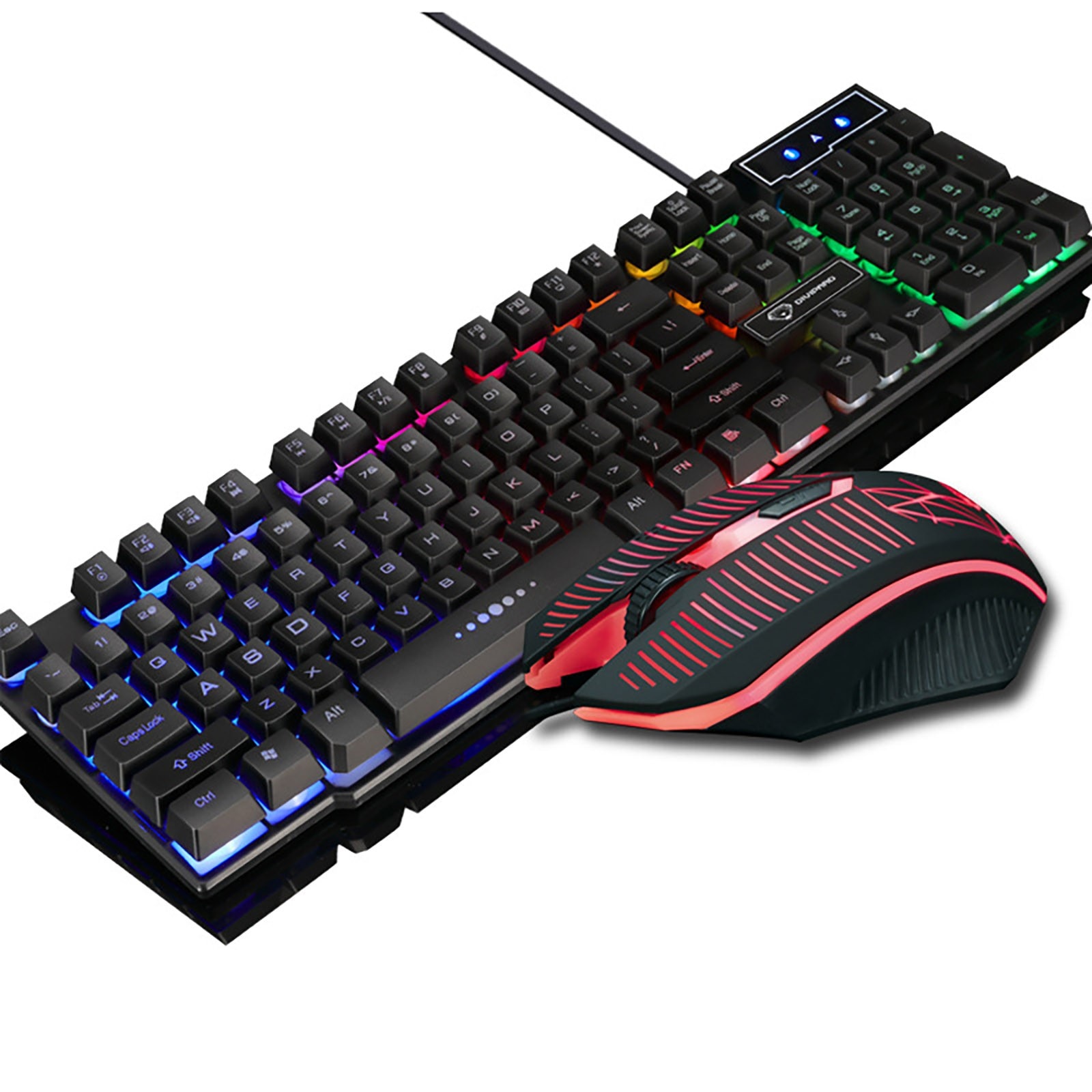 Teclado e mouse combinação gaming cor mecânica respiração backlight 104 teclas jogo gamer mouse para computador portátil jogo