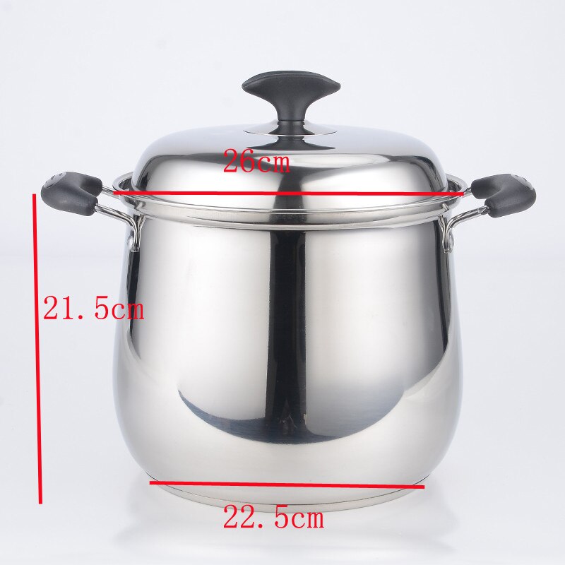 Suppe pot rustfri stål pot fortykket dobbelt bund pot non stick pot suppe pot instant tripe pot dyb gryderet universal komfur: 26cm