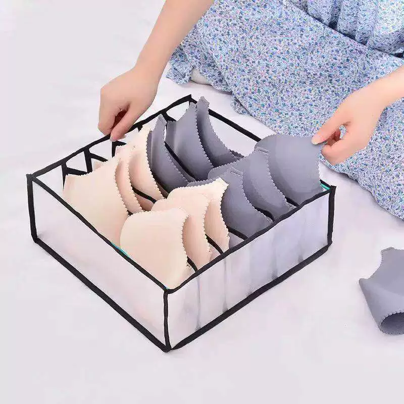 Aufbewahrungsbox für Unterwäsche, Kleidungs-Organizer, Schrank-Organizer, Kleiderschrank, Schublade, BH, Krawatten, T-Shirt, Jeans, Socken, Organisationssystem: Grau