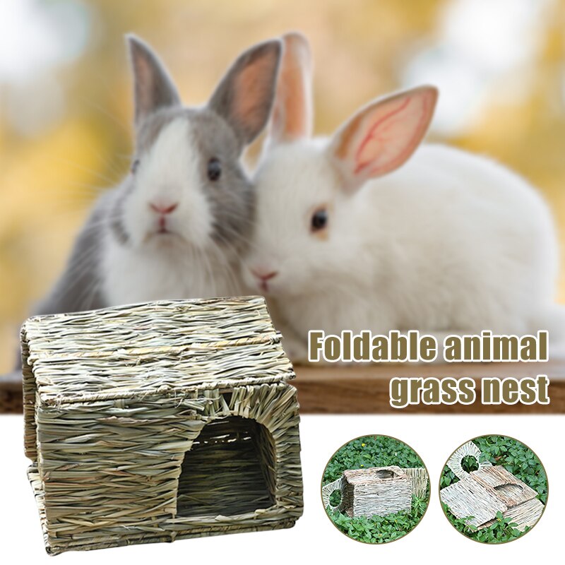 Handmade Straw Folding Rabbit Nests Small Animal Grassy Nests For Be Placed In The Field Or Home Pet Products TB