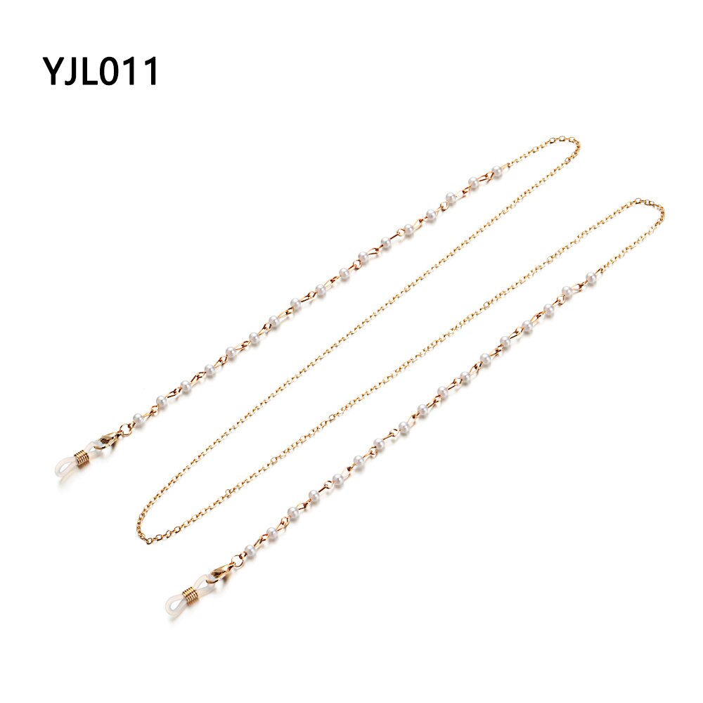 Leesbrilketting voor dames metalen zonnebrilhouder ketting parel kralen brilkettingen brillenhouder: Yjl 011