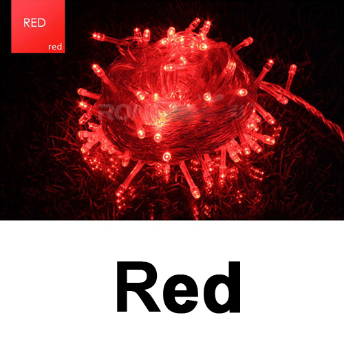 Flexible 220V 110V Waterproof LED Light String Garland for Party Wedding Christmas Decor 10M 100 LEDs Chain Fairy String Lights: red / 110V US Plug