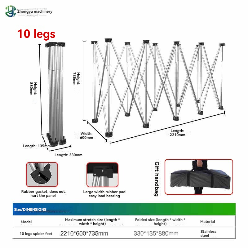 Foldable Spider Leg Workbench Stainless Steel Port... – Vicedeal