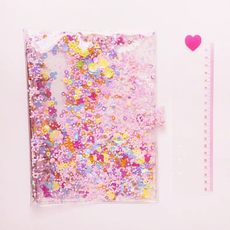 A5 roze drijfzand transparante losse bladen notitieboeken planner organizer map dagboek bullet journal 2 kleuren schrijfwaren school kantoor: A5- speciale