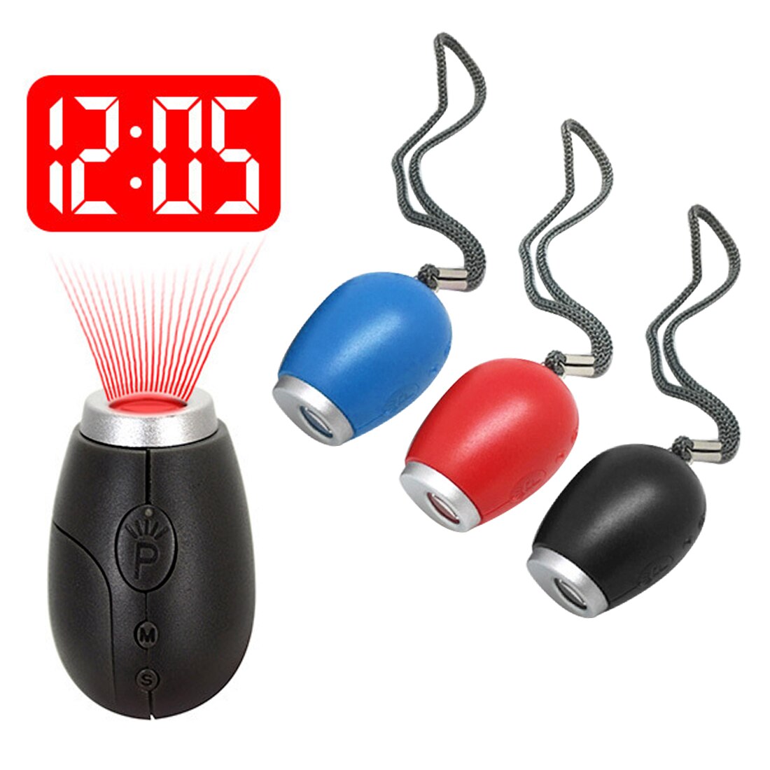Digital projektionsklocka mini väckarklocka led nyckelringsklocka nattlampa magisk projektorklocka med knappbatteri