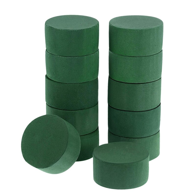 12Pcs/Set DIY Flower Arrangement Kit Green Round Wet Floral Foam Wedding Aisle Flowers Party Decoration