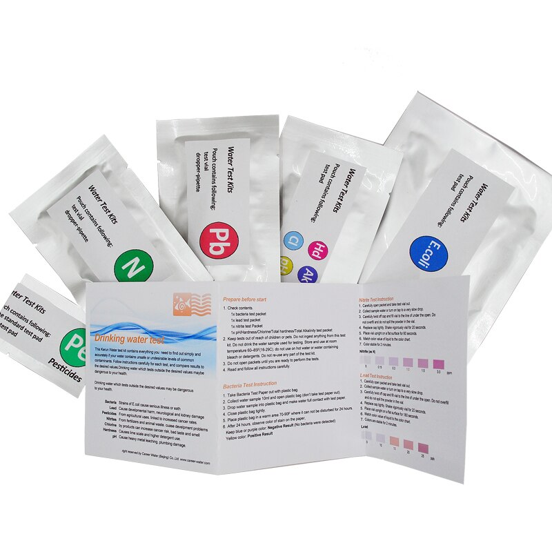 Kit de prueba de agua potable para el hogar, filtro y suavizador de agua
