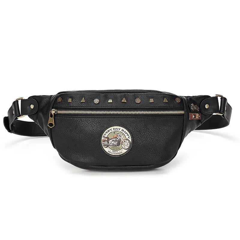 chest bag waist bag personality badge pattern men and women shoulder messenger bag street trend messenger bag: Default Title