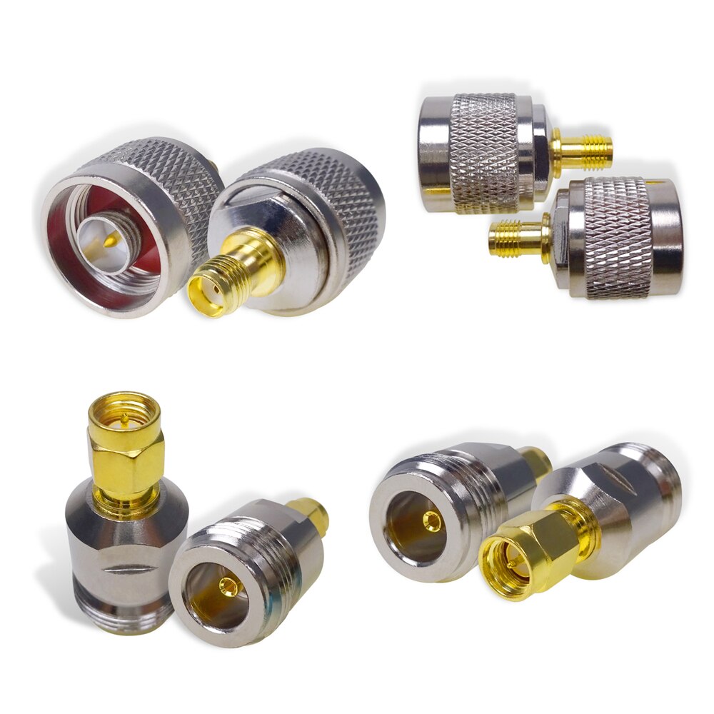 Cleqee sma to n liittimeen rf-sovitin n pistoke uros nikkelipinnoitus sma naaras kullattu pistoke suora 1pc